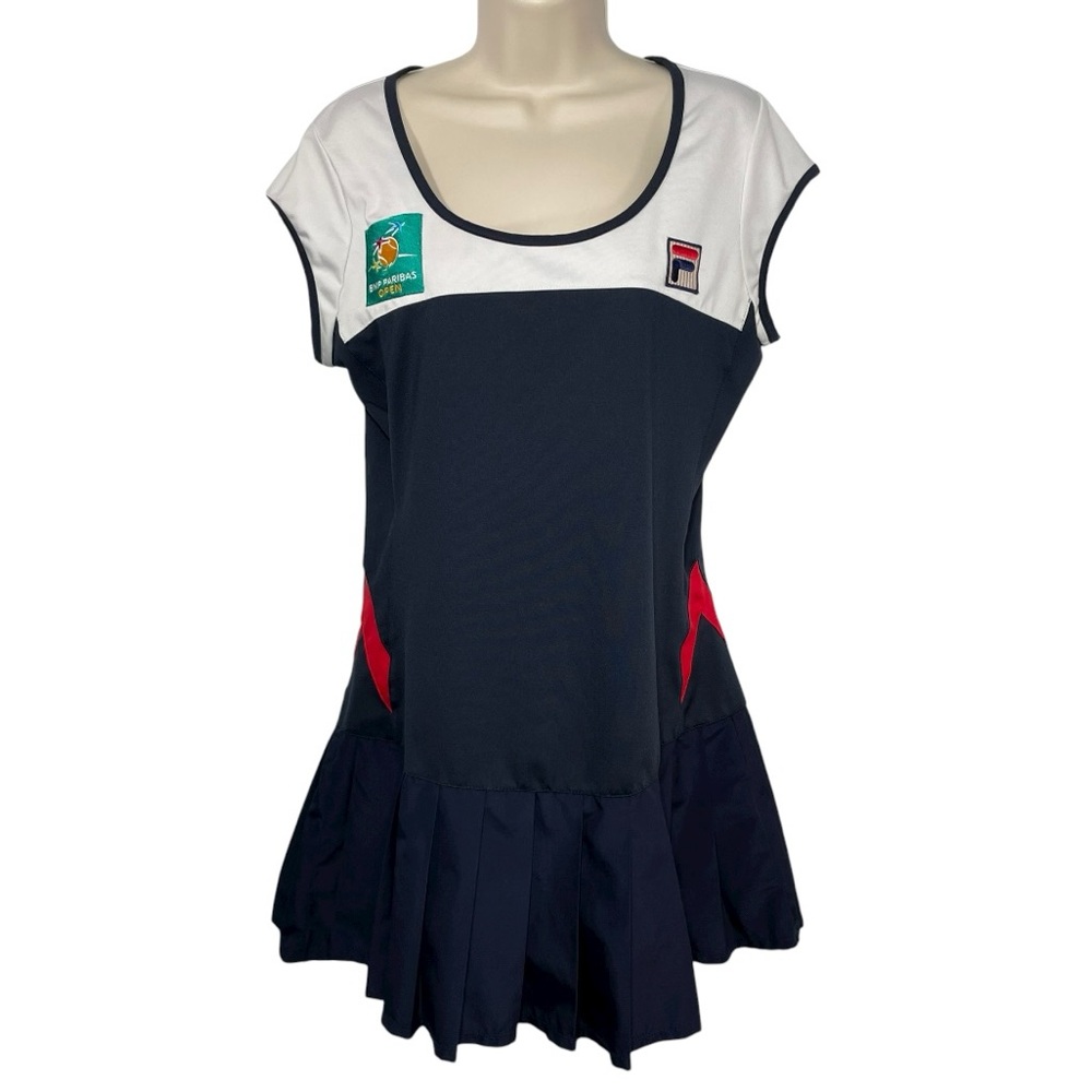 Fila dropwaist tennis dress preppy athletic cap sleeve sz L